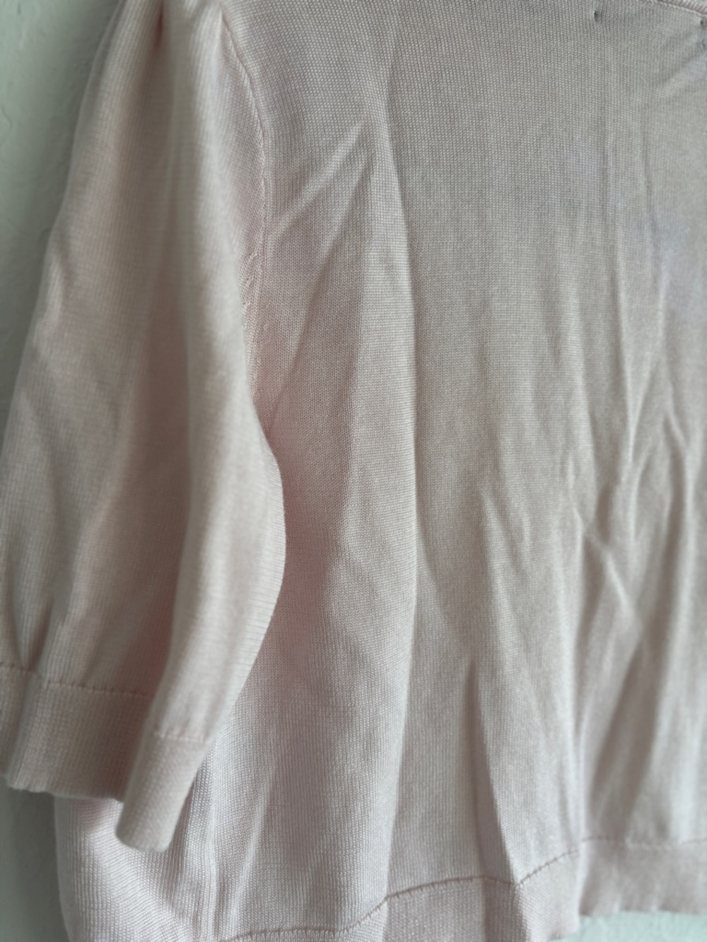 Lauren Ralph Lauren Light Pink Cropped Cardigan SZ S Spring Layering Like New - Picture 11 of 11